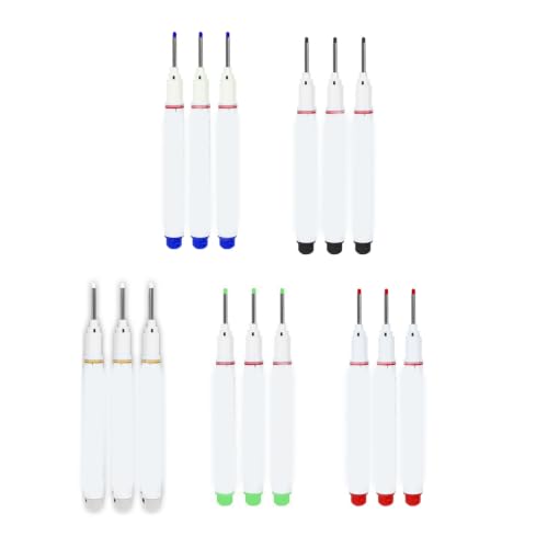 Synvexor Long Nib Marker 15 Pcs, 20 Mm Long Head Deep Hole Marker Pens, Fine Nose Tip Deep Reach Permanent Paint Markers for Metal, Marking Pen for Drilling, Carpenter, Woodworking, Construction