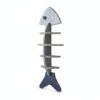 Syyavrrta 1-Piece Fish Shaped Floating Shelf, Vertical Wall Mounted Display Rack for Living Room Bedroom Decor, MDF Wood Storage