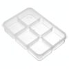 Syyavrrta Clear Six-Compartment Rectangular Bin, Refrigerator Organizer for Fridge Shelves and Drawers, Durable PP Plastic Storage Box, 11 x 5.5 Inches