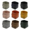 Syyavrrta Desktop Organizer for Small Accessories, Round Foldable PU Leather Storage Box with Lid, Compact Desk Tidy for Keys and Pens