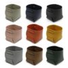 Syyavrrta Desktop Organizer for Small Accessories, Round Foldable PU Leather Storage Box with Lid, Compact Desk Tidy for Keys and Pens