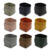 Syyavrrta Desktop Organizer for Small Accessories, Round Foldable PU Leather Storage Box with Lid, Compact Desk Tidy for Keys and Pens