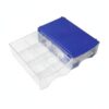 Syyavrrta Drawer Organizer Box, Interlocking Stackable Plastic Component Bin for Hardware and Parts Storage, Blue (1 Unit)