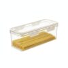 Syyavrrta Food Storage Container with Lid, Stackable PP Plastic Bin for Pantry and Fridge Organization, Clear Rectangular Organizer for Dry Goods, 12.6 x 4.4 x 4.4 Inches (1 Pack)
