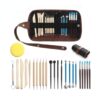 Syyavrrta Pottery Enthusiasts' 24-Piece Clay Sculpting Tool Set with Birch Wood Handles for Shaping and Detailing Ceramics