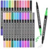 SZTCECDM 24Color Dual-Tip Art Markers Set, Fine & Brush Tips for Adult Coloring Books, Watercolor & Drawing Pens, Artist Marker Pens for Illustration, Sketching, Journal