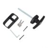 T-handle Lock Set For Shed And Barn Doors, Black Powder Coated Zinc Alloy Latch With 2 Keys And 5-1/2 Inch Stem For Outdoor Buildings