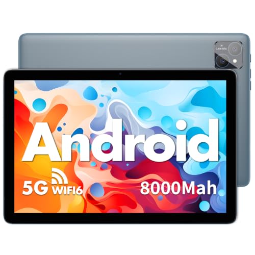 TAB11 10" Android Tablet, Gray Metal Frame, A523 Octa-Core, 1280*800 IPS HD Screen, 16GB(4+12 Virt)+128GB Storage, 1TB Expandable, 5G WiFi6, 8000mAh Battery, 2MP Front & 8MP Rear Cam for Work & Study