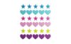 Taba Jelly Stickers - Heart & Stars 3D Puffy Reusable Sticker Pack for Crafts, Scrapbooking, Decorating & Collecting - Assorted Shapes & Bright Colors with Easy Peel Design for Creative Play