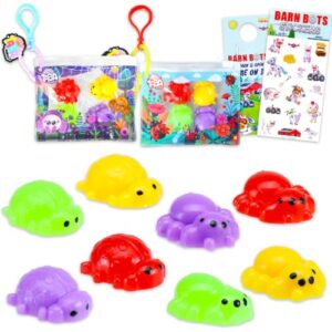 Taba World Mini Squishy Toys Set - 8 Pc Bundle with 4 Ladybug and 4 Spider Stress Relief Squeeze Fidgets Plus Stickers, More | Taba World Squishy Fidget Toy Party Favors for Boys, Girls
