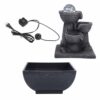 Tabletop Waterfall Fountain with LED Lights and Flowing Water Ball for Indoor Home Office Decoration and Relaxation