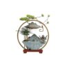 Tabletop Water Fountain Indoor Waterfall Fountain with LED Light and Incense Holder, Meditation Decoration for Home Office