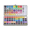 Tachiuwa Solid Watercolor Paint Set With 90 Colors Watercolor Palette Watercolor Pans Watercolor Tin Sturdy Metal Case With Two Trays and Clear Brushes suitable for students outdoor painting sketching