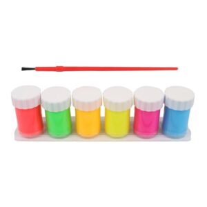 Tachiuwa Washable Paint for Kids Finger Paint 22ml Each Children's Painting Poster Paint Set 6 Colors for Gouache Watercolor Classroom, Style B