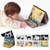Taf Toys Musical Tummy Time Book, High Contrast Baby Books for Newborn 0-6 Months with Classical Melodies, Interactive Animal Sounds, Black & White Sensory Soft Montessori Toy for Infant