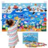 Taika 70Pcs Ocean Creatures Felt Story Board Set, 43x28inches Flannel Board