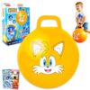 Tails the Fox Hopper Ball Set - Bundle with Sonic Video Game 15" Hopper Ball for Boys and Girls Outdoor Activities, Parties Plus Stickers, More | Tails Outdoor Toys for Toddlers