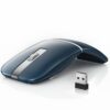 Taimousetvs Bluetooth Travel Mouse, Rotatable 2.4G Rechargeable Mouse with USB Receiver, Wireless Mice Compatibility for Computer, Laptop, Notebook, PC, M9 (Blue)