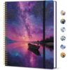 Taja Large Spiral Lined Journal for Women, 8.5" x 11" Notebooks for Work Collge Ruled, A4 Aesthetic Cute Journaling Notebooks for Writing, Plastic Cover, Violet Lagoon