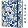 Taja Large Spiral Lined Journal for Women, 8.5" x 11" Notebooks for Work Collge Ruled, A4 Aesthetic Cute Journaling Notebooks for Writing, Plastic Cover, Blue Heirloom