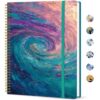 Taja Large Spiral Lined Journal for Women, 8.5" x 11" Notebooks for Work Collge Ruled, A4 Aesthetic Cute Journaling Notebooks for Writing, Plastic Cover, Galaxy Flow