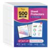 Taja Sheet Protectors for 3 Ring Binder, Clear Page Protectors Top Loading, Plastic Sleeves for Paper Letter Size 8.5" x 11", Perfect for Office, Home & School Document Storage, 500 Pack