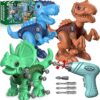 Take-Apart Dinosaur Toys for Boy 4-6: 85 Piece 3 Pack Dino & Electric Drill