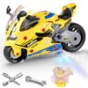Take Apart Motorcycle Toys Kit, Motorcycles Toy with Light & Sound, Motorcycle Model Toys for Toddlers 3-5, DIY Engine Building Kit Enhances Hands-On Skills for Preschool & Kindergarten Boys & Girls