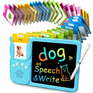 Talking Flash Cards for Toddlers Language Learning Sensory Educational Toys for Preschool Kids Speech Development with Drawing Tablet