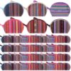 Tallew 48 Pcs Mexican Serape Mini Striped Coin Purses 4.5x3 Fiesta Party Favor Bags with Zipper Woven Fabric Piñata Gift