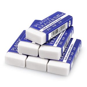 Tamaki Erasers, Large, White, 6 Pack