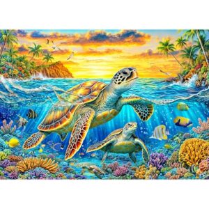 TangComplete - Golden Turtle Puzzles Flower of Life Puzzles for Adults 1000 Piece, Jigsaw Puzzles for Adults, Adult Challenging Game Toys, Impossible Puzzle, Family Decoration Puzzle