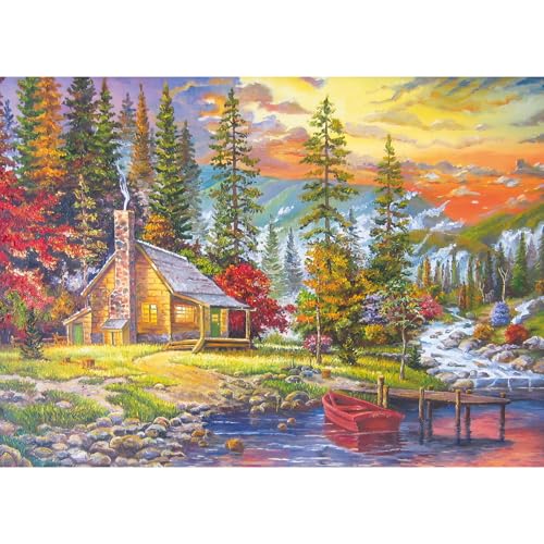 TangComplete - Mountain Village Sunset Puzzles for Adults 500 Piece, Jigsaw Puzzles for Adults, Adult Challenging Game Toys, Impossible Puzzle, Family Decoration, Educational Puzzle
