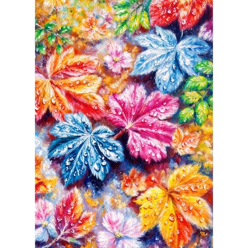 TangMosaic Puzzles for Adults 1000 Pieces, Jigsaw Puzzle for Adults, Fun Challenging Puzzle, Colorful Autumn Leaves Puzzles Game, Interlock Perfectly No Dust, Gifts for Easter Mother’s Day