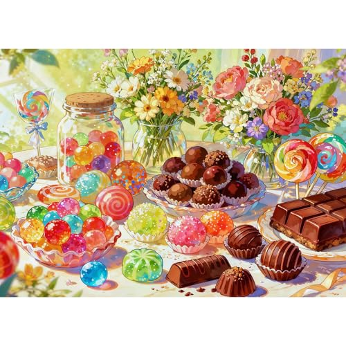 TangMosaic Puzzles for Adults 1000 Pieces, Jigsaw Puzzle for Adults, Fun Challenging Puzzle, Desserts Puzzles Game, Interlock Perfectly No Dust, Gifts for Mother’s Father's Day