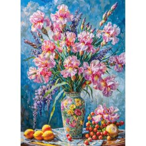 TangMosaic Puzzles for Adults 500 Pieces, Jigsaw Puzzle for Adults, Fun Challenging Family Puzzle -Iris Flowers Puzzles Game, Interlock Perfectly No Dust, Gifts for Easter Parents Mother’s Day