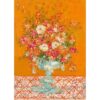 TangMosaic Puzzles for Adults 500 Pieces, Jigsaw Puzzle for Adults, Orange Floral Oil Painting Puzzles Game, Interlock Perfectly No Dust, Gifts for Parents