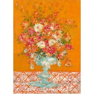 TangMosaic Puzzles for Adults 500 Pieces, Jigsaw Puzzle for Adults, Orange Floral Oil Painting Puzzles Game, Interlock Perfectly No Dust, Gifts for Parents