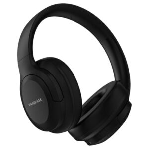 TANKASE Active Noise Cancelling Headphones, Wireless Over Ear Bluetooth Headphones,100H Play Time Bluetooth Headphone with Microphone,Lightweight and Foldable Comfortable Deep Bass for Work Dark Black