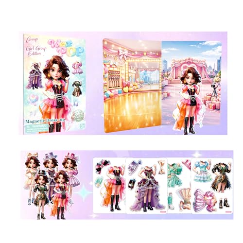 Tanlbrze Magnetic Paper Dolls Magnet Dress Up Game Dolls Kits Magnet Toys for Travel Toys Toddler Travel Road Trip Activities Magnetic Games Kids Girls Ages 4-7-8-12 Birthday Gift