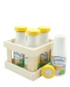 Tanner DER KLEINE Kaufmann Tanner Deco Landliebe Wooden Drinks Box (1 Miniature Drinks Box with 4 Bottles, Made of Wood, for Children from 2 Years, Accessories for Merchant Shop, Wooden Toys) 0547.9
