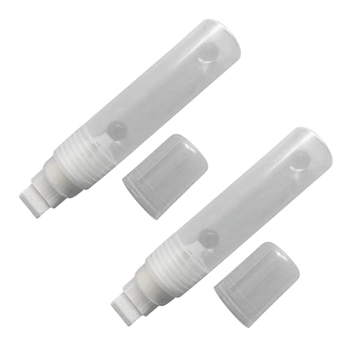 TANYUNY 2Pieces Flat or Round Tip Empty Pens Clear Pen Rod Writing Smoothly for Tacher Artists Painting Writing Empty Marker Set