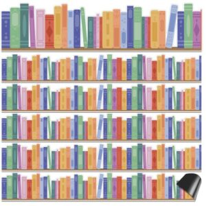TaoBary 24 Pcs Bookshelf Magnetic Borders for Classroom Whiteboard 11.8 x 1.5" Color Crush Bookshelf Bulletin Board Borders Strips Trim Decor for Classroom School Office