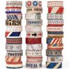 TaoBary 33 Rolls Washi Tape Set, 15 mm Holiday Washi Tape Set Seasonal Plaid Bohemian Colorful Vintage Cute for Card Wrapping Craft (Postal Style)