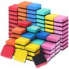 TaoBary Taobary 96 Pack Mini Dry Erase Erasers Bulk Magnetic Whiteboard Dry Erasers Classroom Supplies Whiteboard Chalkboard Cleaner for Teacher Kids School Office, 1.97 x 1.97 Inch (Colorful)