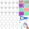 Tasdurian 30 Set DIY Stress Ball Making Kit Empty Stress Ball DIY Kit with 15 Milky Blank Skins 15 Transparent Blank Skins Fillers Expander Tool Vacuum Evacuating Device (Vibrant Color)