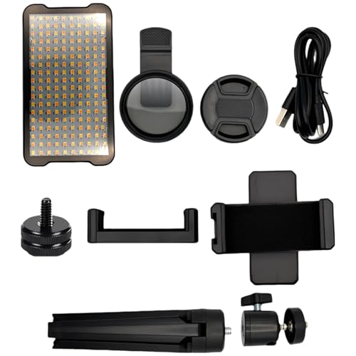 Tattoo Photography Light Kit, Rechargeable LED Light, 52 mm CPL Polarizing Lens, Smartphone Vertical Mount and Tripod, Photo Studio Lighting for Tattoo Artists, 5.9 x 5.9 x 2 in / 15 x 15 x 5 cm