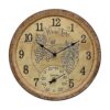 Taylor Wine Time Poly Resin Indoor and Outdoor Clock and Thermometer, Home Decor for Garden, Patio, Pool, and Indoor Areas, 14-inch, Multi-Color