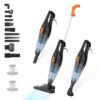 TC-JUNESUN Corded Vacuum Cleaner, 12 in 1 Ultra-Lightweight Small Vacuum Cleaners for Home Dorm 15KPa Powerful Corded Stick Vacuum with HEPA Filter for Home, Car, Pet Hair, Carpet, Hard Floor