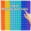 TDDTLA Multiplication Table Rainbow Math Game Toy Push P0PP Restless Toy Bubble Restless Game for Learning Math Multiplication Calculation Operations [15x15 Multiplication Table]